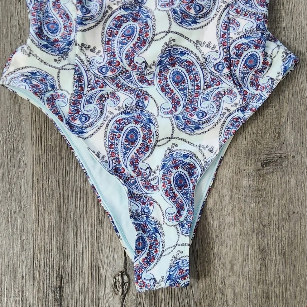 New!Frankie's Bikinis Fawn Shine Ruffle One Piece‎ Swimsuit